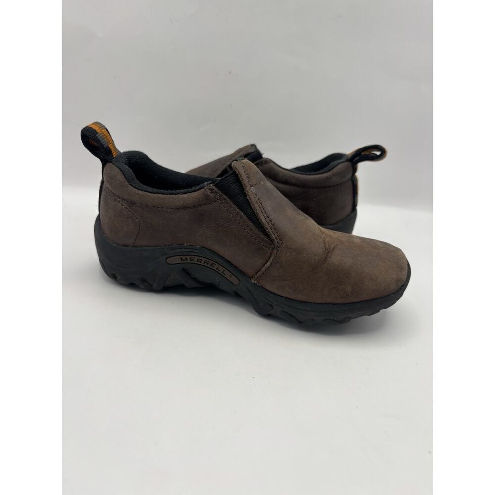 Merrell Jungle Moc Kids Slip On Brown Leather Shoes Size 11.5 Juniors - Picture 7 of 9